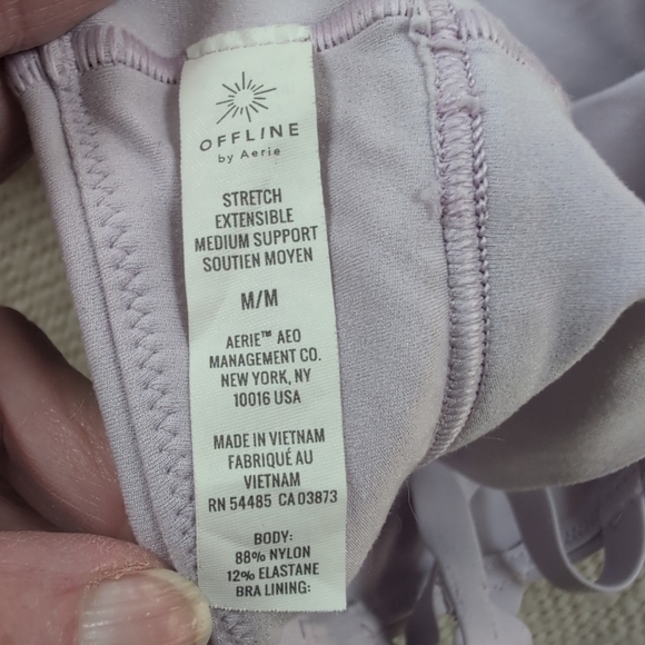 Offline by Aerie sports bra Women's M Lavender Stretch Medium Support Strappy - Picture 6 of 7